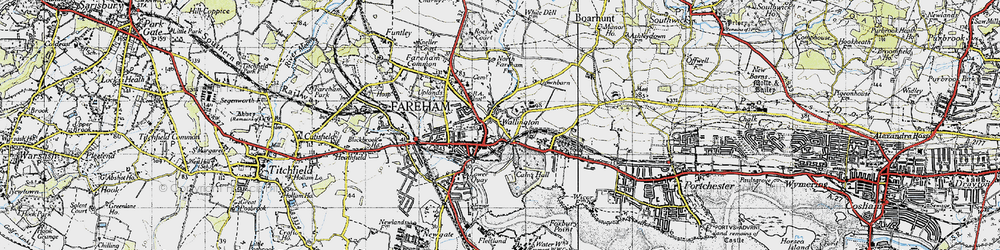 Old map of Wallington in 1945