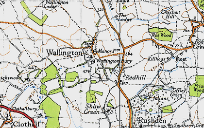 Old map of Wallington in 1946