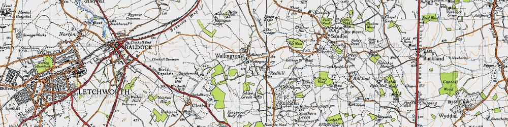 Old map of Wallington in 1946