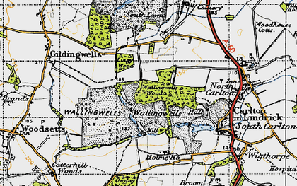 Old map of Wallingwells in 1947