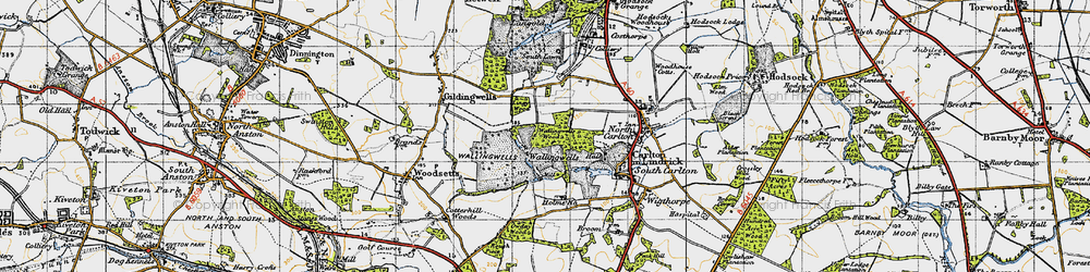 Old map of Wallingwells in 1947