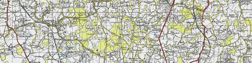 Old map of Walliswood in 1940