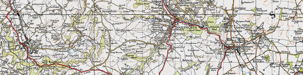 Old map of Wallow Green in 1946