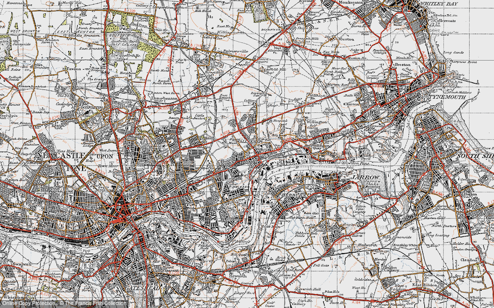 Old Map of Wallsend, 1947 in 1947