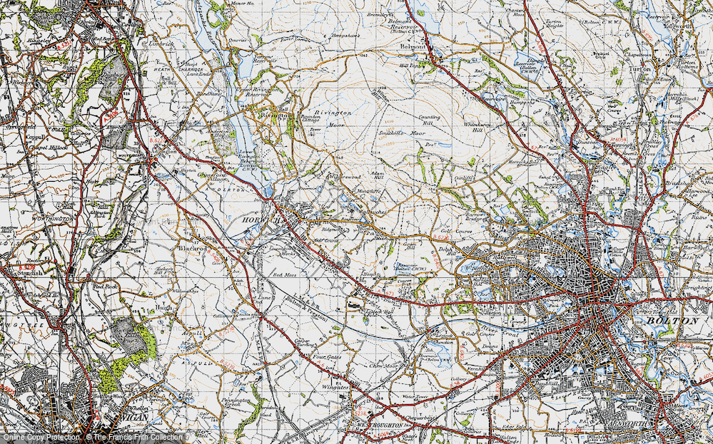 Old Map of Wallsuches, 1947 in 1947