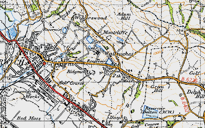 Old map of Wallsuches in 1947