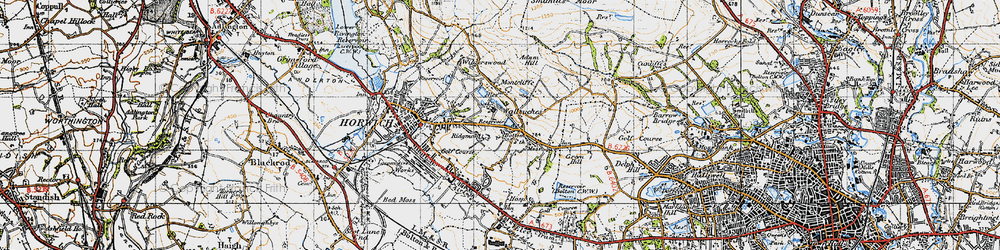 Old map of Wallsuches in 1947