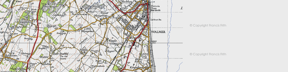 Old map of Walmer in 1947