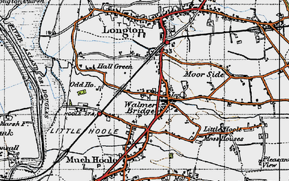 Old map of Walmer Bridge in 1947