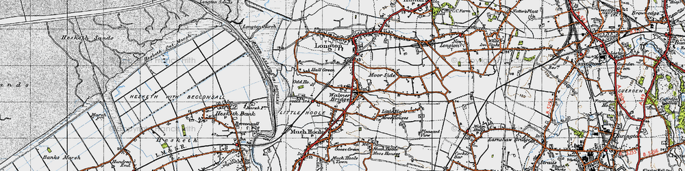 Old map of Walmer Bridge in 1947