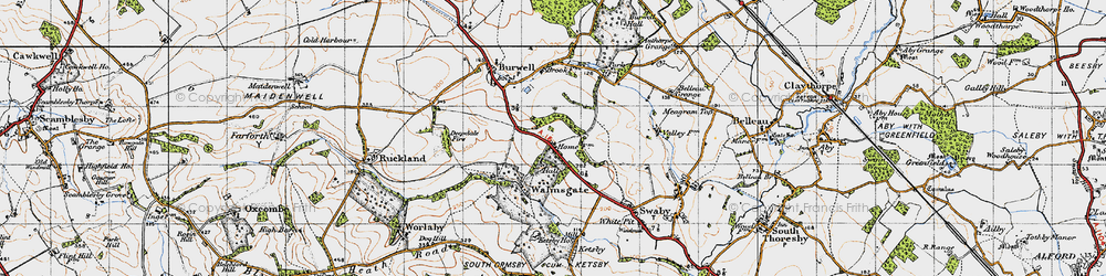 Old map of Walmsgate in 1946