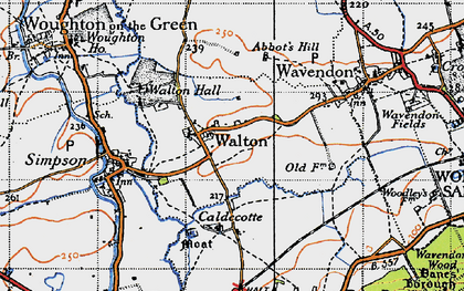 Old map of Walnut Tree in 1946
