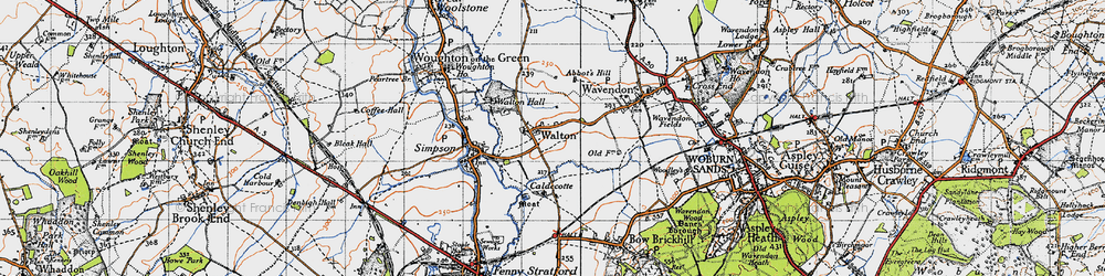 Old map of Walnut Tree in 1946