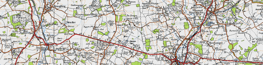 Old map of Walnuttree Green in 1946