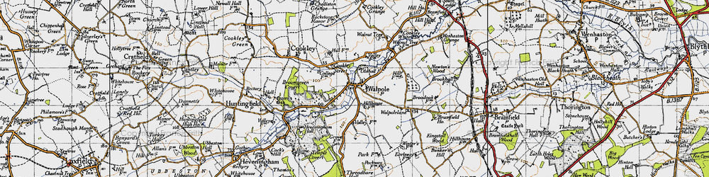 Old map of Walpole in 1946