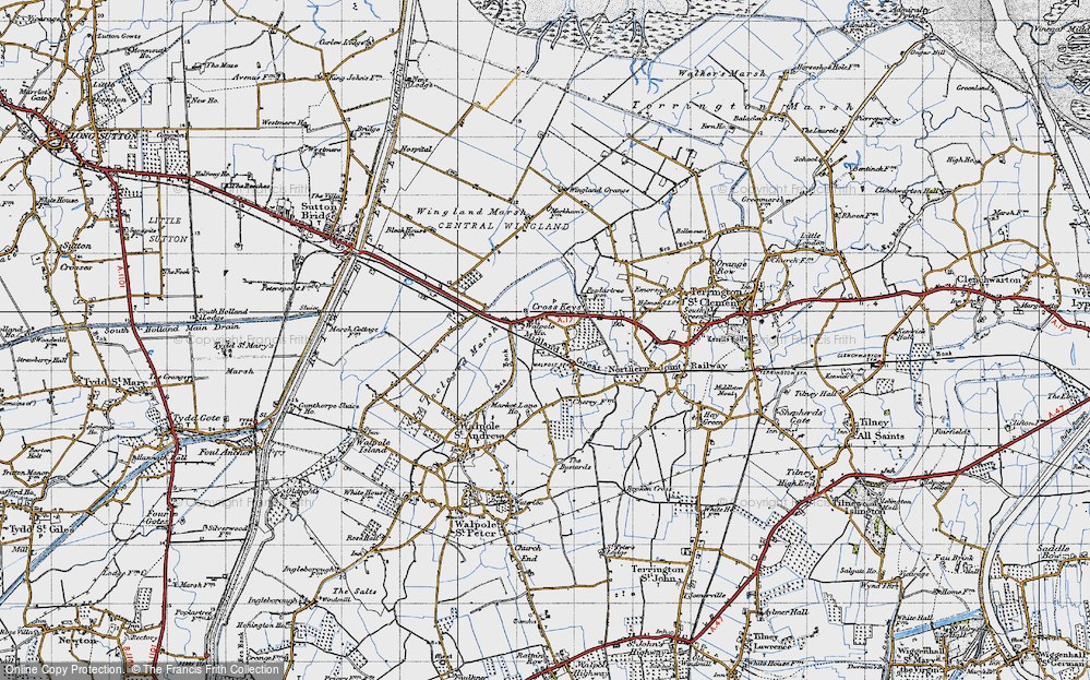 Old Map of Walpole Cross Keys, 1946 in 1946