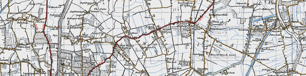 Old map of Walpole Highway in 1946