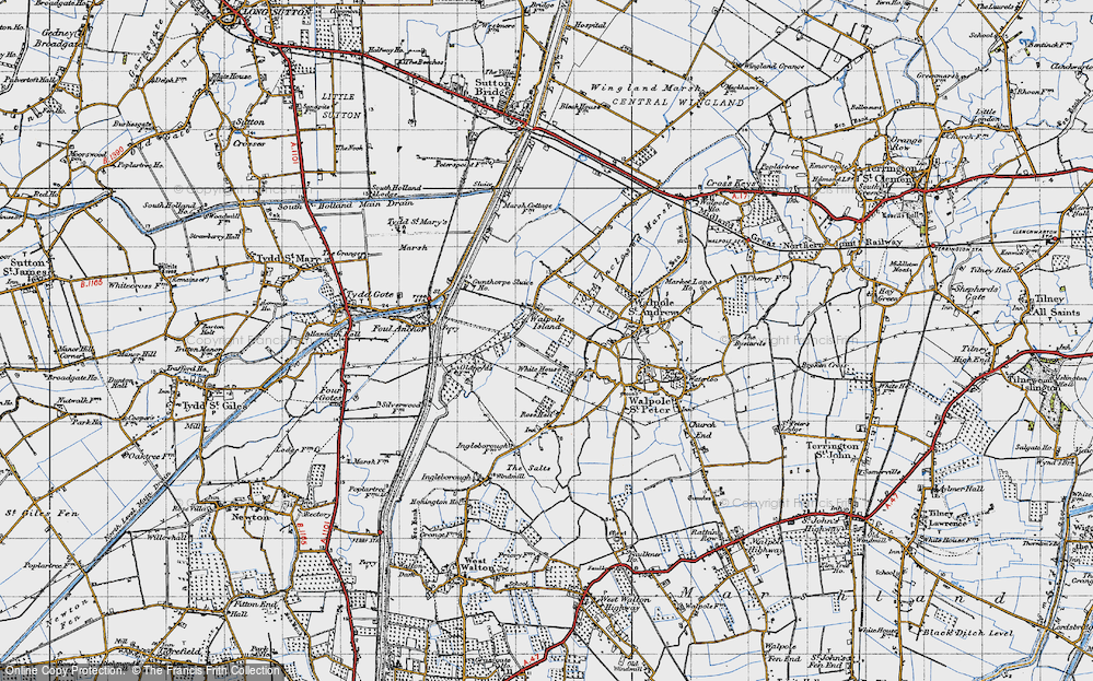 Old Map of Walpole Marsh, 1946 in 1946