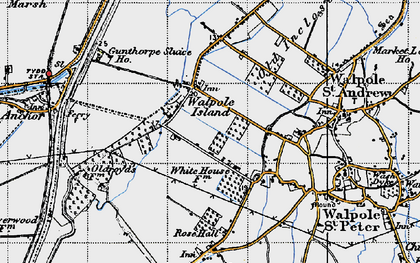 Old map of Walpole Marsh in 1946