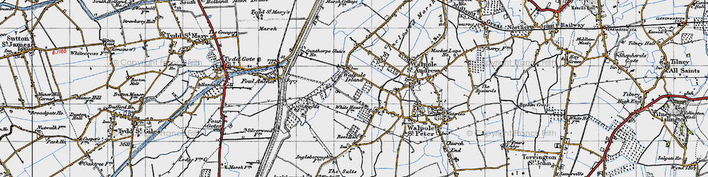 Old map of Walpole Marsh in 1946