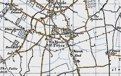 Old map of Walpole St Peter in 1946