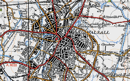 Old map of Walsall in 1946