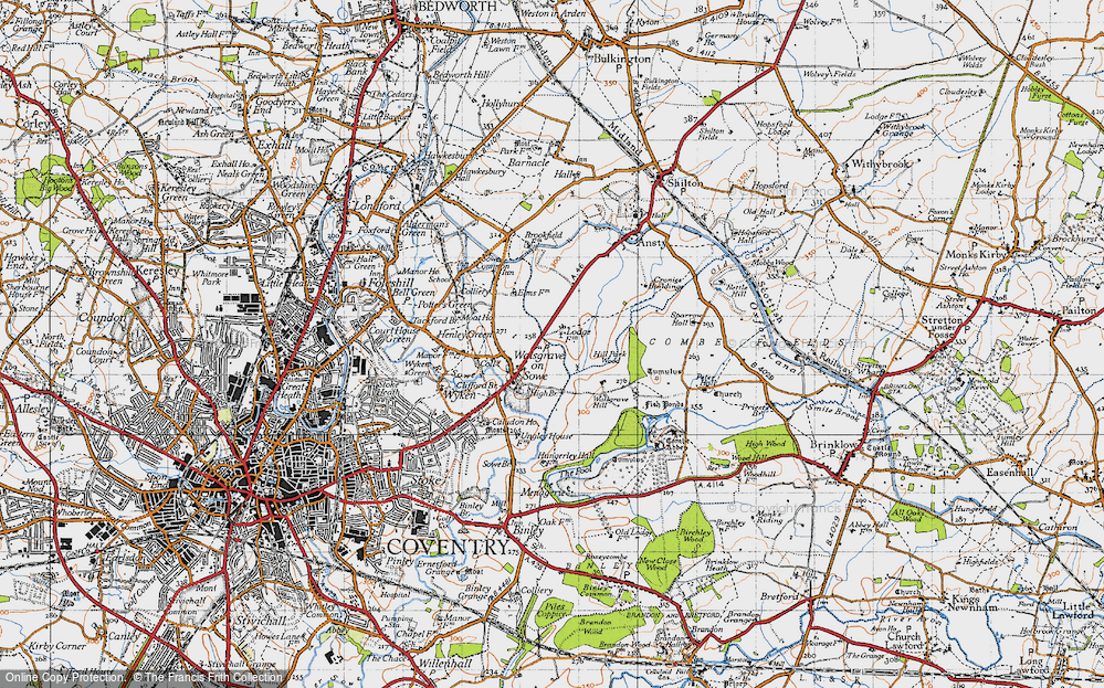 Old Map of Walsgrave on Sowe, 1946 in 1946