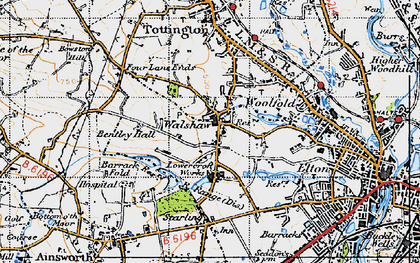 Old map of Walshaw in 1947