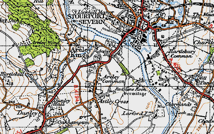 Old map of Walshes, The in 1947