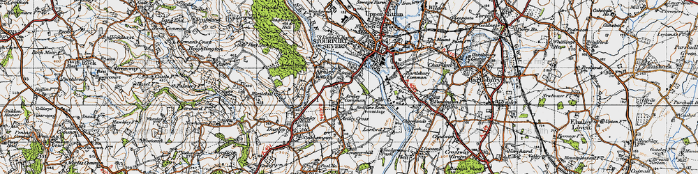 Old map of Walshes, The in 1947