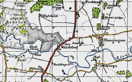 Old map of Black Stones in 1947