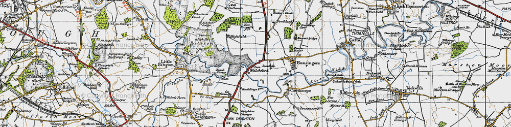 Old map of Walshford in 1947