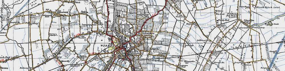 Old map of Walsoken in 1946