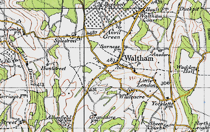 Old map of Waltham in 1940