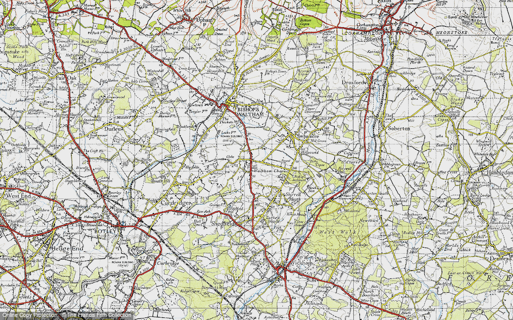 Old Map of Waltham Chase, 1945 in 1945