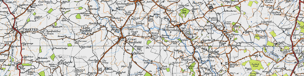 Old map of Ashwell Hall in 1945