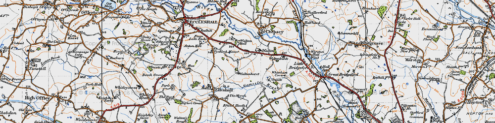 Old map of Walton in 1946