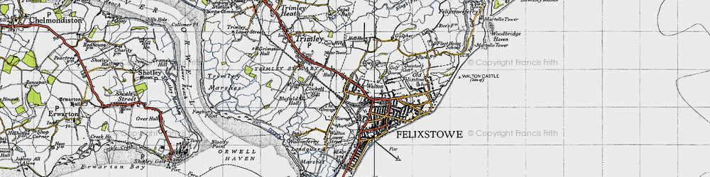 Old map of Walton in 1946