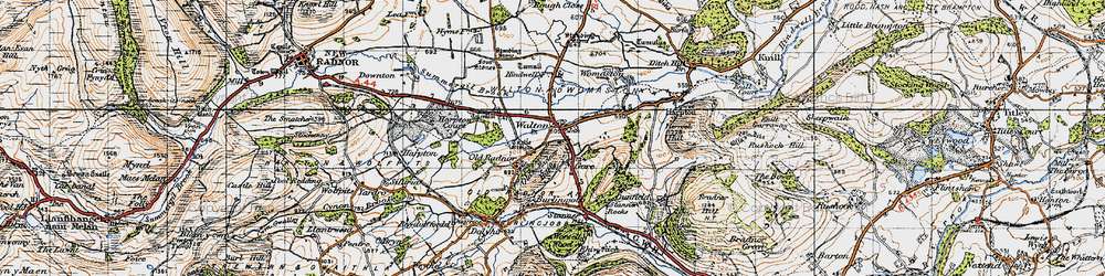 Old map of Walton in 1947