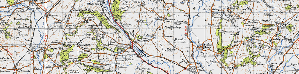 Old map of Ayntree in 1947