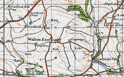 Old map of Afon Syfynwy in 1946
