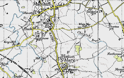 Old map of White Way Hill in 1945