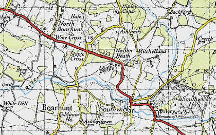 Old map of Walton Heath in 1945