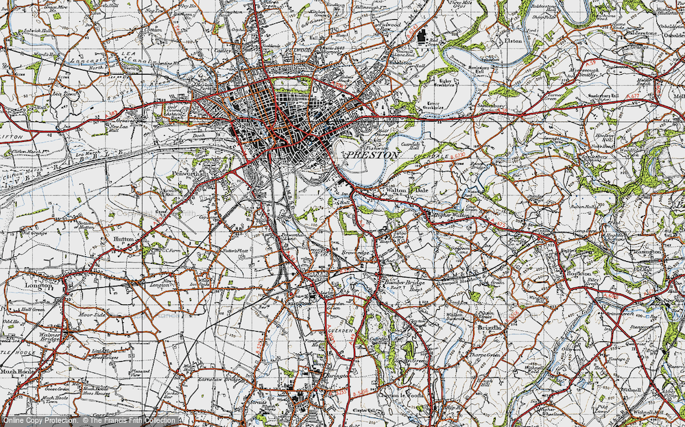 Old Map of Walton-le-Dale, 1947 in 1947