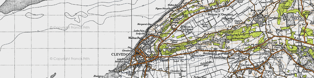 Old map of Walton St Mary in 1946