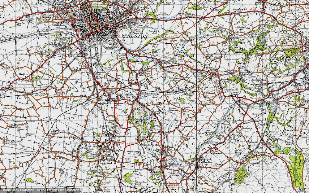 Old Map of Walton Summit, 1947 in 1947