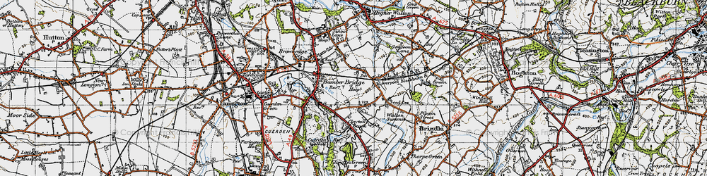 Old map of Walton Summit in 1947