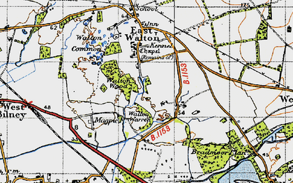 Old map of Bradmoor Plantn in 1946