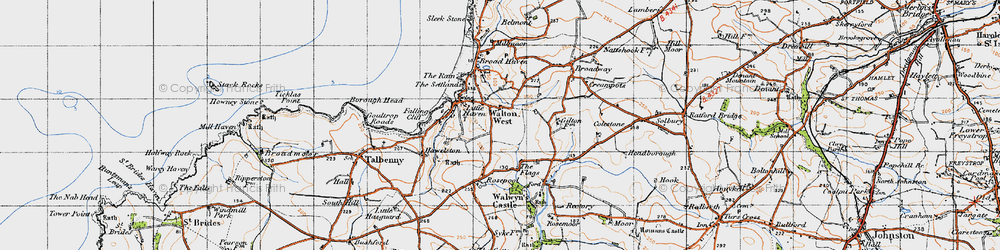 Old map of Walton West in 1946