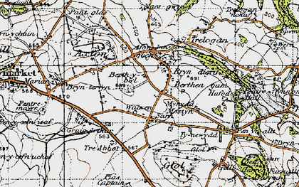 Old map of Walwen in 1947